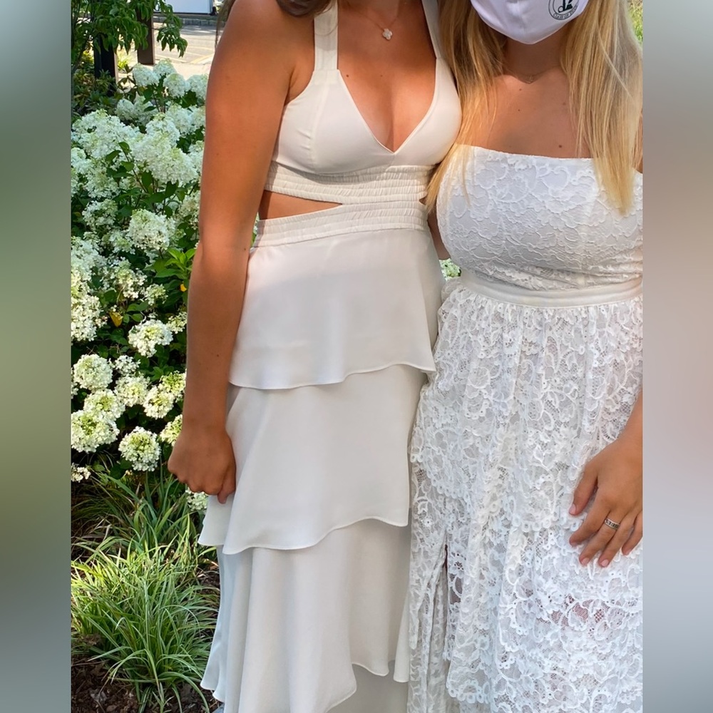 Alc white ruffle gown